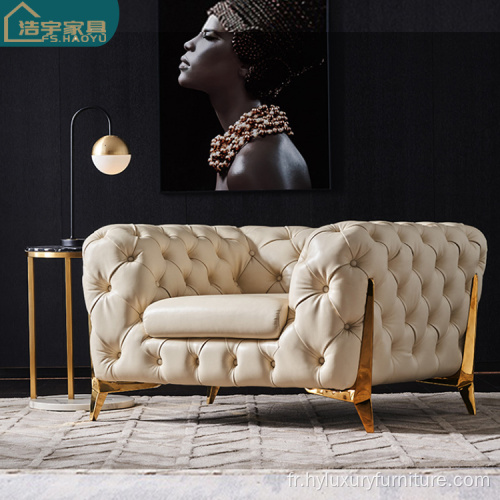 Ensemble de canapé chesterfield en velours américain meubles de salon